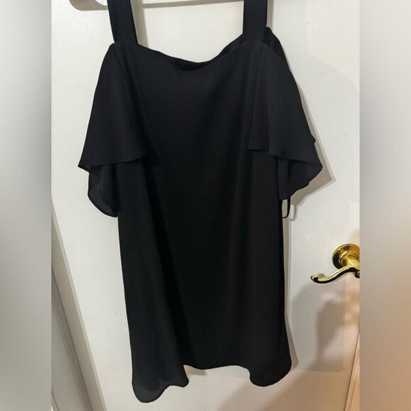 Tops - Black Cold Shoulder Mini Sundress